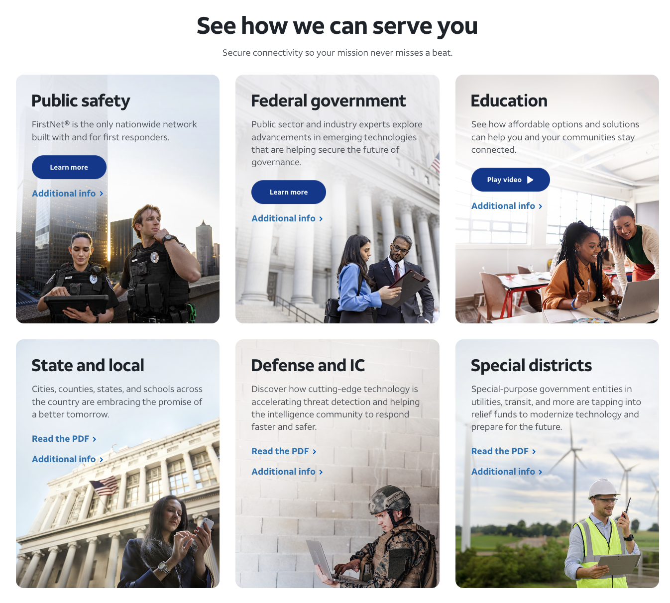 AT&T Business public sector solutions experience